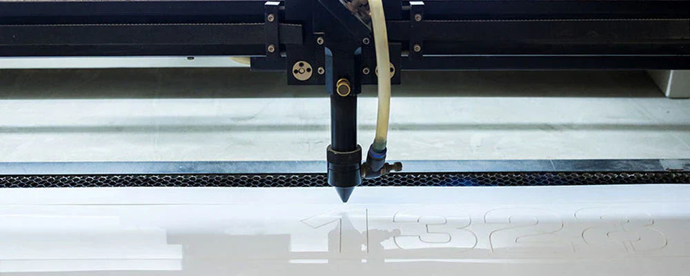 Custom acrylic laser cutting with polished edges for signage and displays